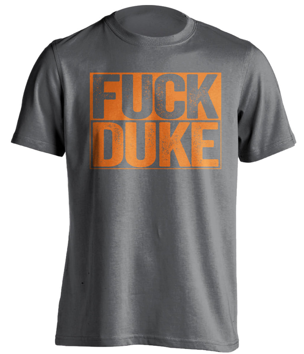 fuck duke grey and orange tshirt uncensored