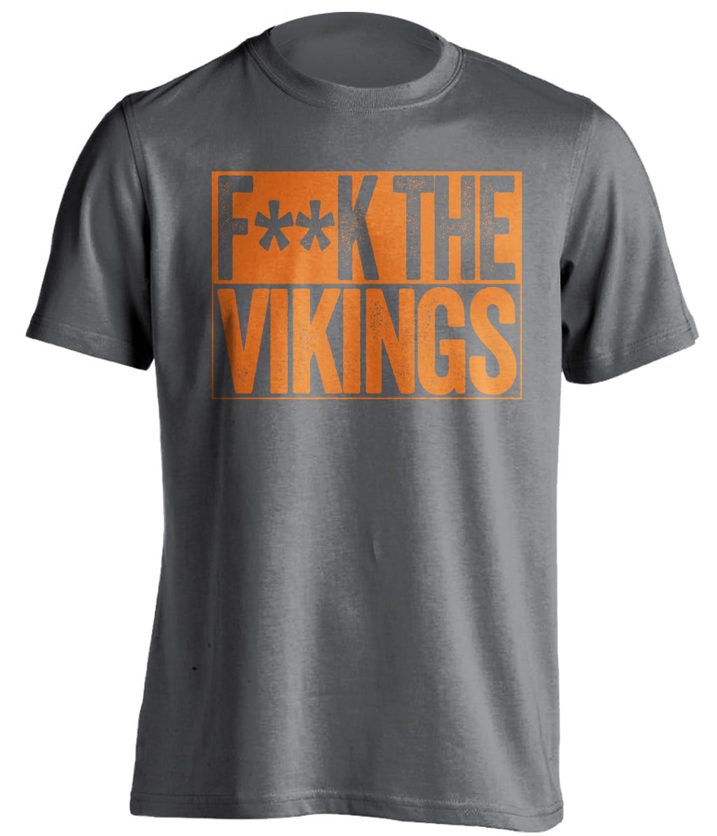 fuck the vikings chicago bears fan censored grey shirt