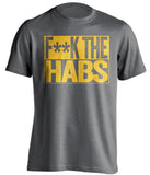 fuck the habs grey and gold tshirt censored