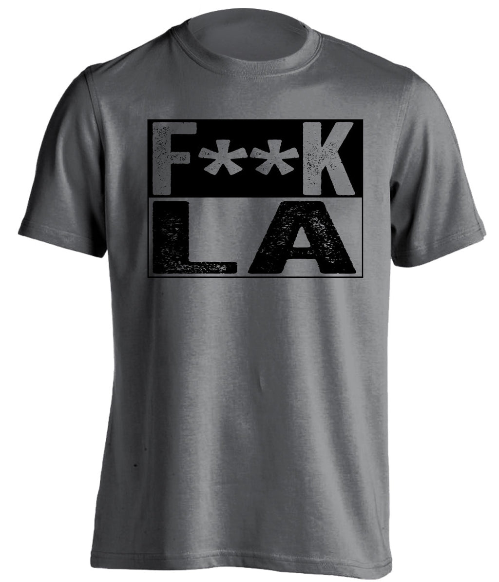 fuck la lakers rams chargers kings oakland raiders spurs fan grey shirt censored