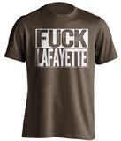 fuck lafayette brown and white tshirt uncensored