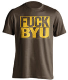 FUCK BYU Wyoming Cowboys brown TShirt