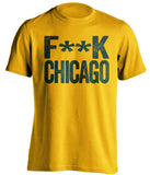 fuck chicago bears green bay packers gold tshirt censored