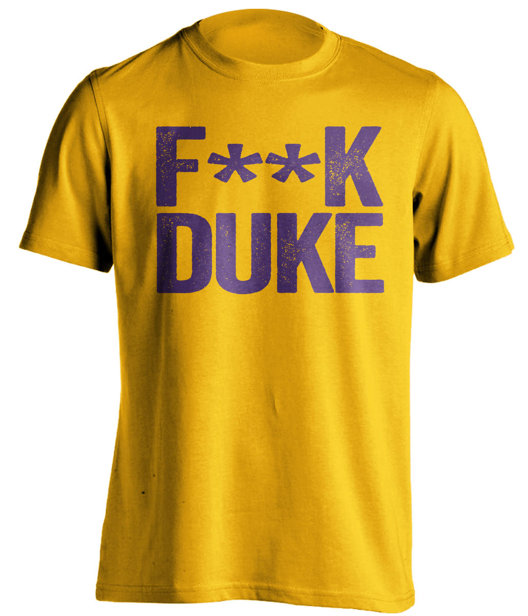 fuck duke ecu fan gold shirt censored