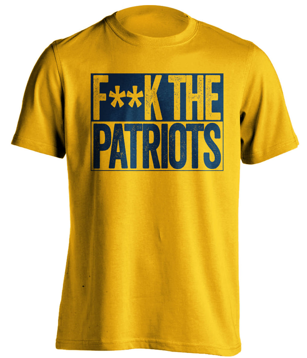 fuck the patriots los angeles chargers gold shirt censored