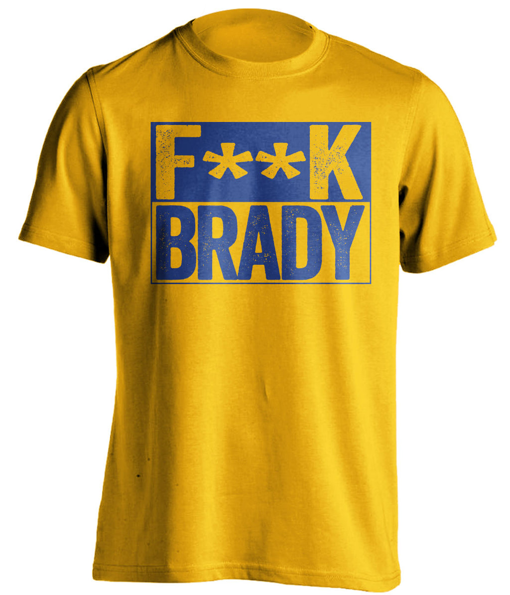 fuck brady gold and blue tshirt censored