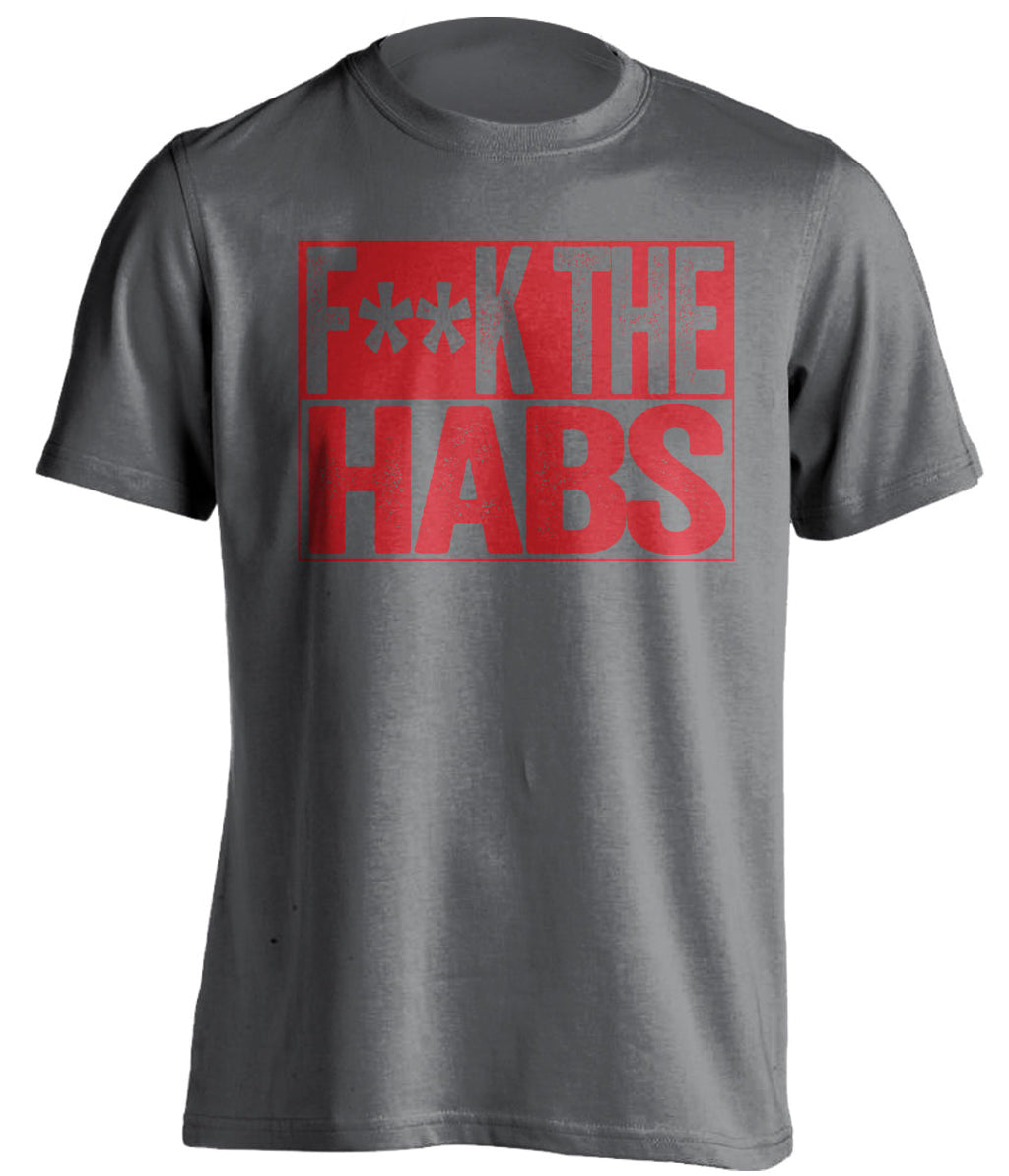 fuck the habs grey and red tshirt censored