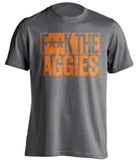 fuck the aggies grey and orange tshirt censored