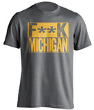 Fuck Michigan - Michigan Haters Shirt - Black and Gold - Box Design - Beef Shirts