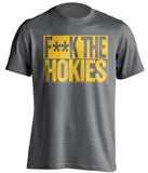 fuck the hokies wvu mountaineers grey shirt censored