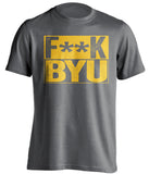 F**K BYU Wyoming Cowboys grey TShirt