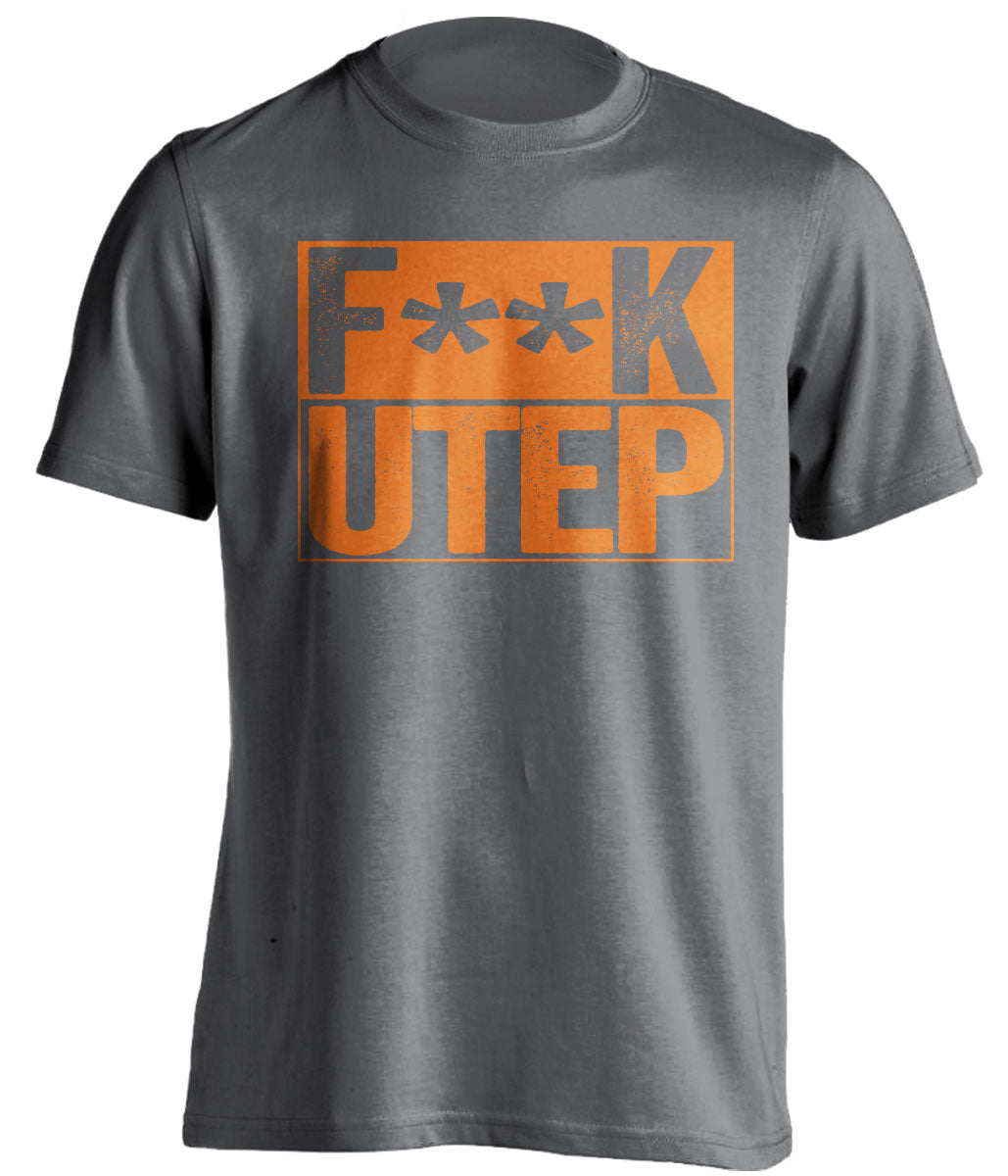 fuck utep grey and orange tshirt censored