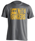 F**K THE RANGERS Pittsburgh Penguins grey TShirt