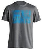 fuck the saints grey and blue shirt censored