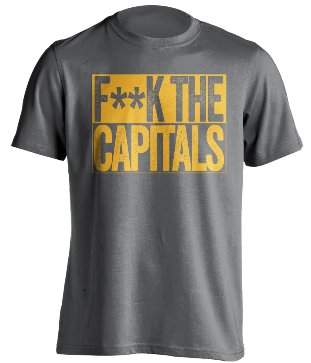 F**K THE CAPITALS Pittsburgh Penguins grey TShirt