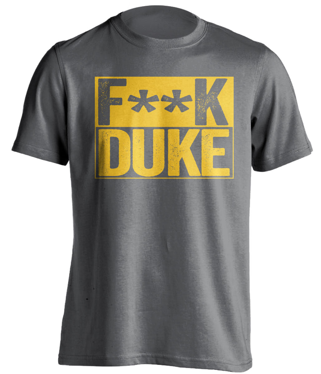 fuck duke grey and gold tshirt censored