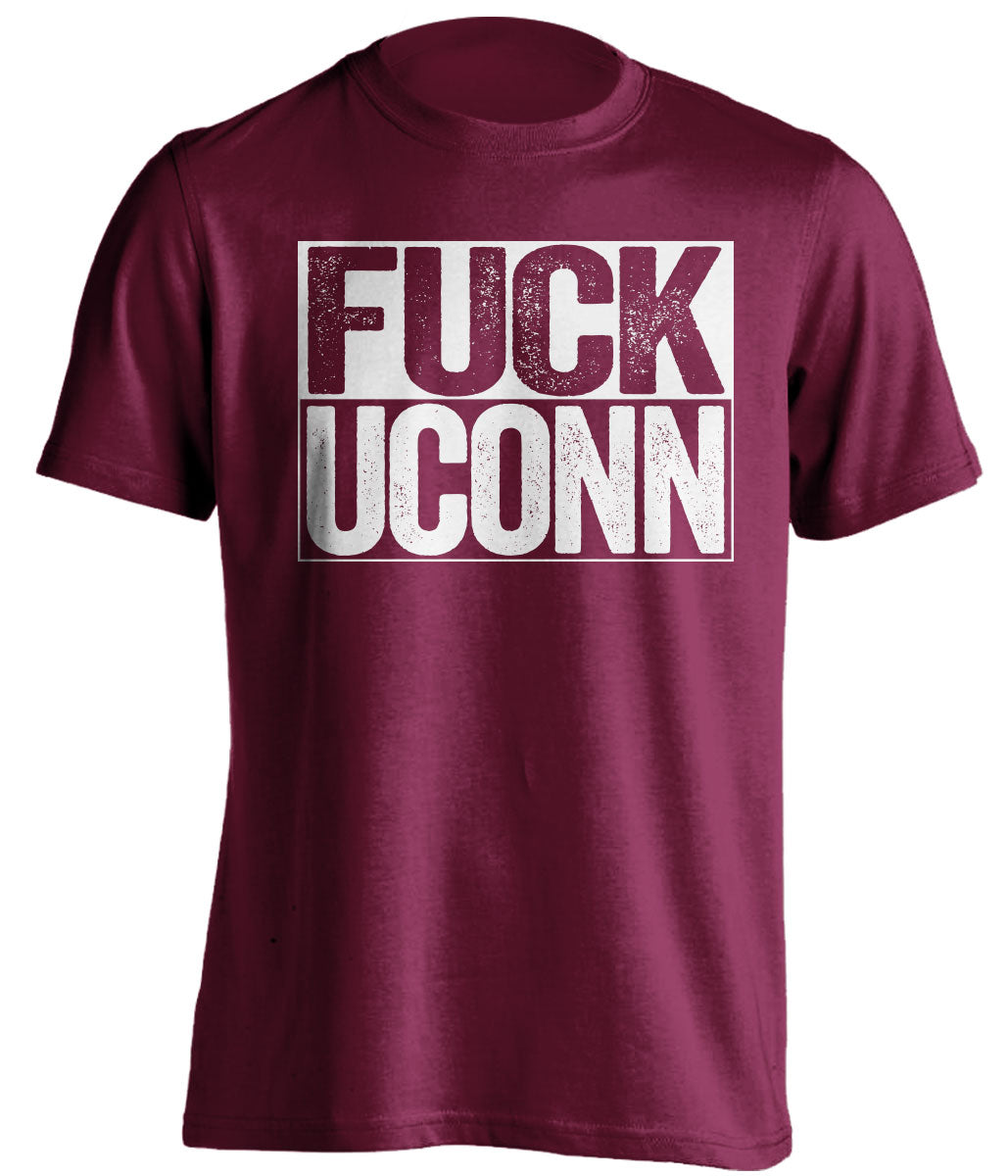 fuck uconn umass minutemen maroon shirt uncensored
