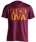 fuck uva maroon and orange tshirt uncensored