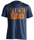 fuck belichick navy and orange tshirt uncensored