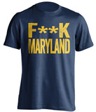 fuck maryland wvu west virginia mountaineers blue tshirt censored