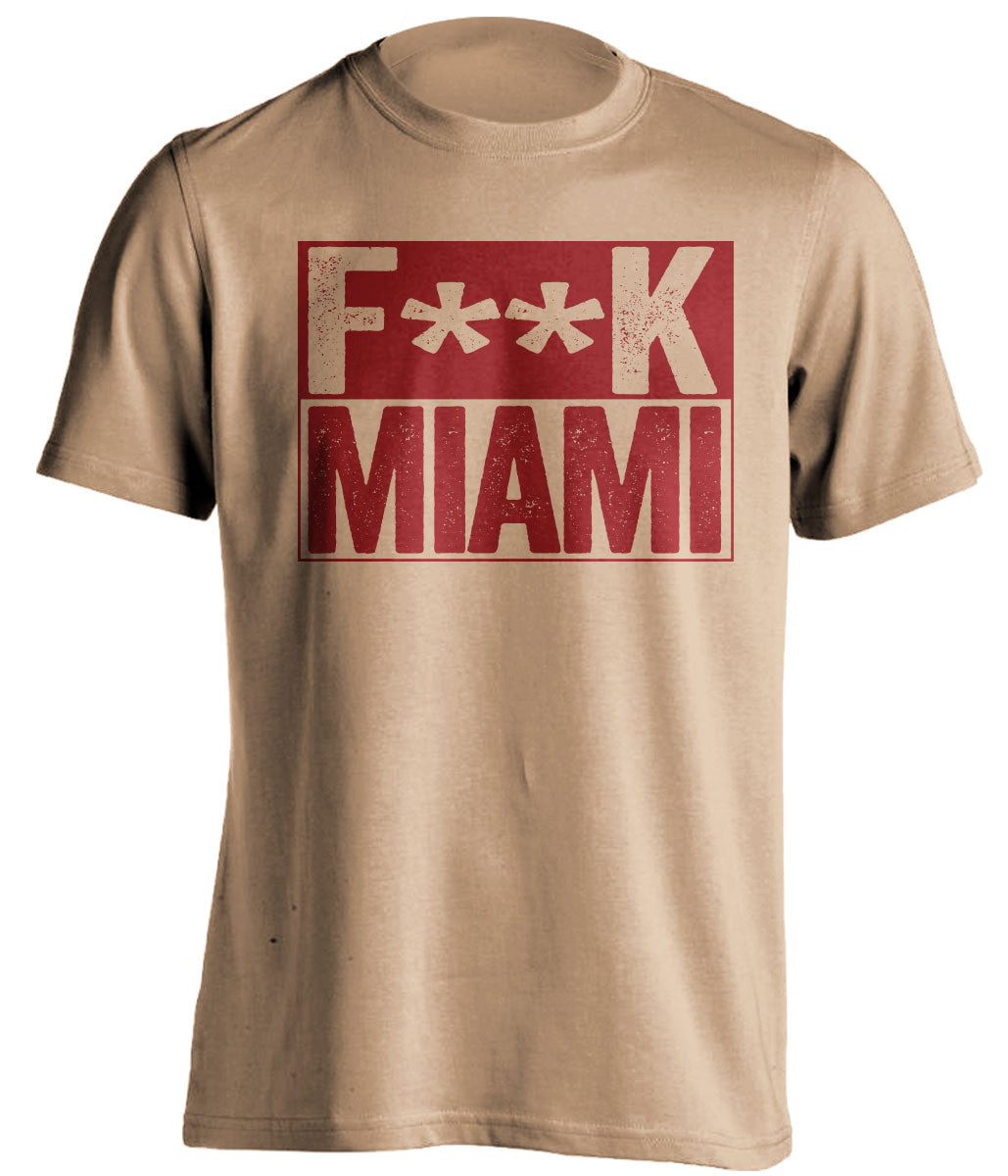 fuck miami censored old gold shirt for fsu noles fans