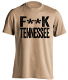 fuck tennessee vols vandy vanderbilt commodores old gold tshirt censored