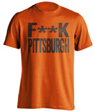 fuck pittsburgh cleveland browns fan orange tshirt censored