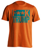 fuck trump orange shirt with teal text censored