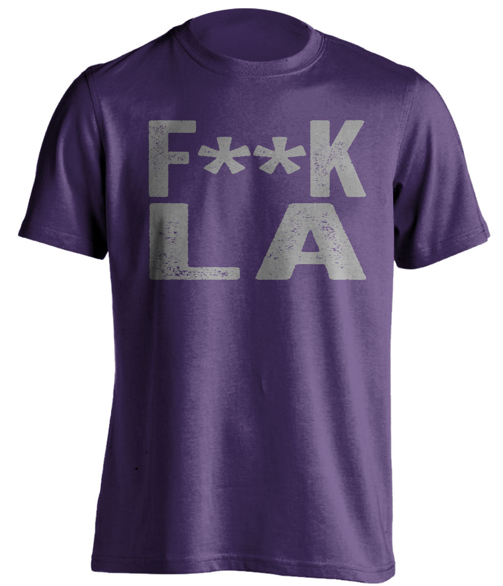 fuck la lakers clippers sacramento kings purple tshirt censored