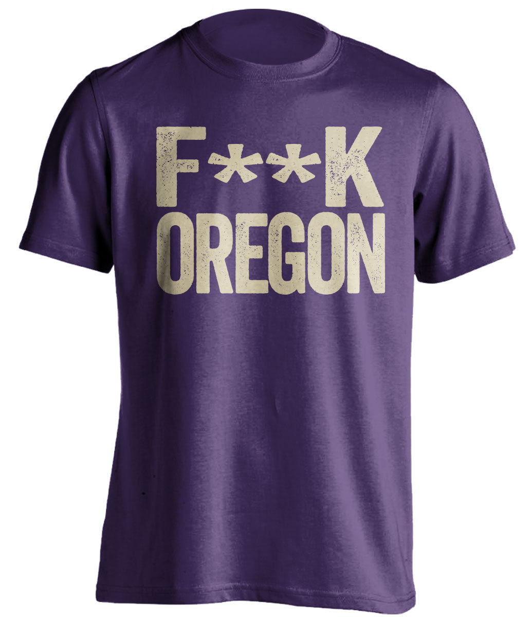 fuck oregon censored purple tshirt for UW huskies fans