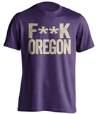 fuck oregon censored purple tshirt for UW huskies fans