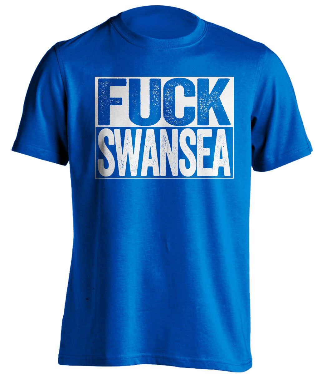 FUCK SWANSEA Cardiff City FC blue TShirt