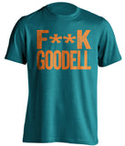 fuck roger goodell censored teal tshirt miami dolphins fan