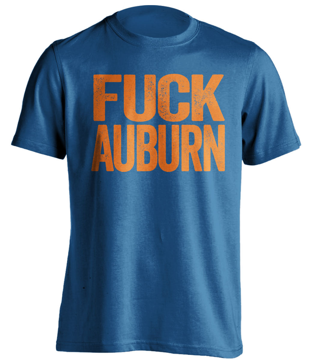 fuck auburn for gators fan blue tshirt uncensored