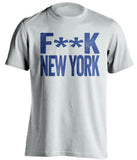 fuck new york dodgers blue jays fan white tshirt censored