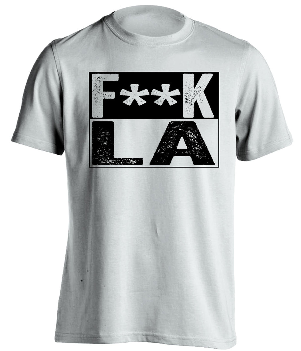 fuck la lakers rams chargers kings oakland raiders spurs fan white shirt censored