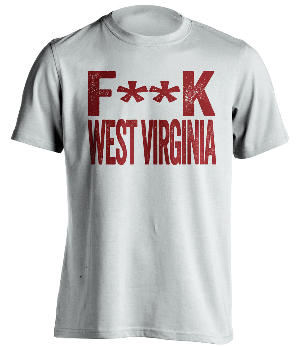 fuck west virginia wvu virginia tech vtu hokies white tshirt censored