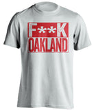 fuck oakland athletics a's LA angels texas rangers white shirt censored