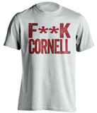 fuck cornell censored white tshirt harvard crimson fans