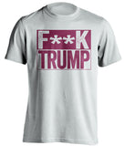 fuck trump white shirt with gold text censored