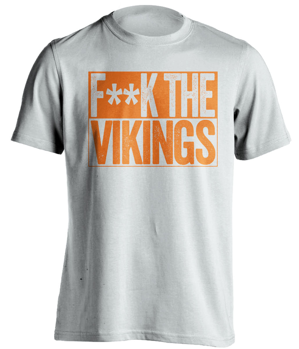 fuck the vikings chicago bears fan censored white shirt