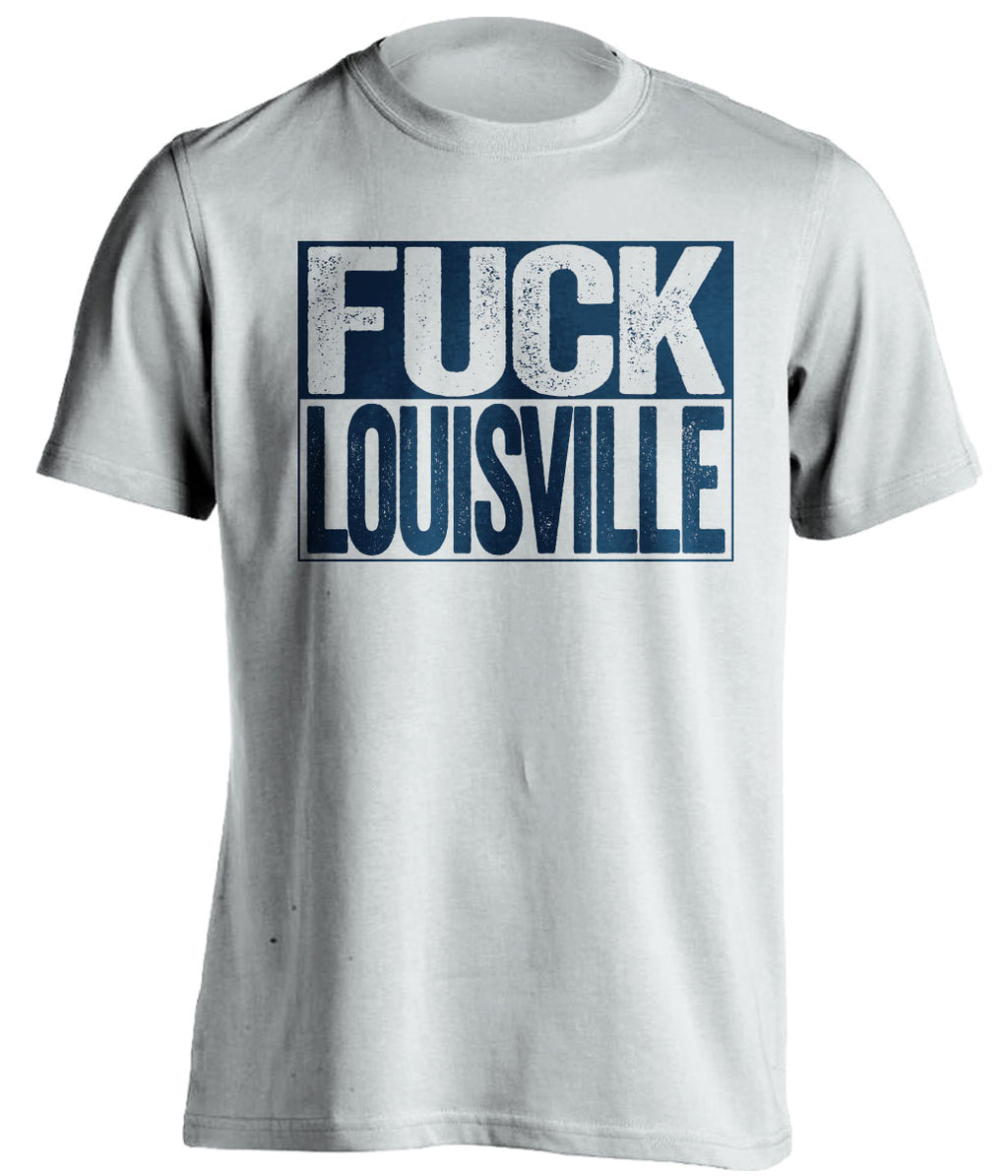 fuck louisville tshirt memphis fans white and blue uncensored