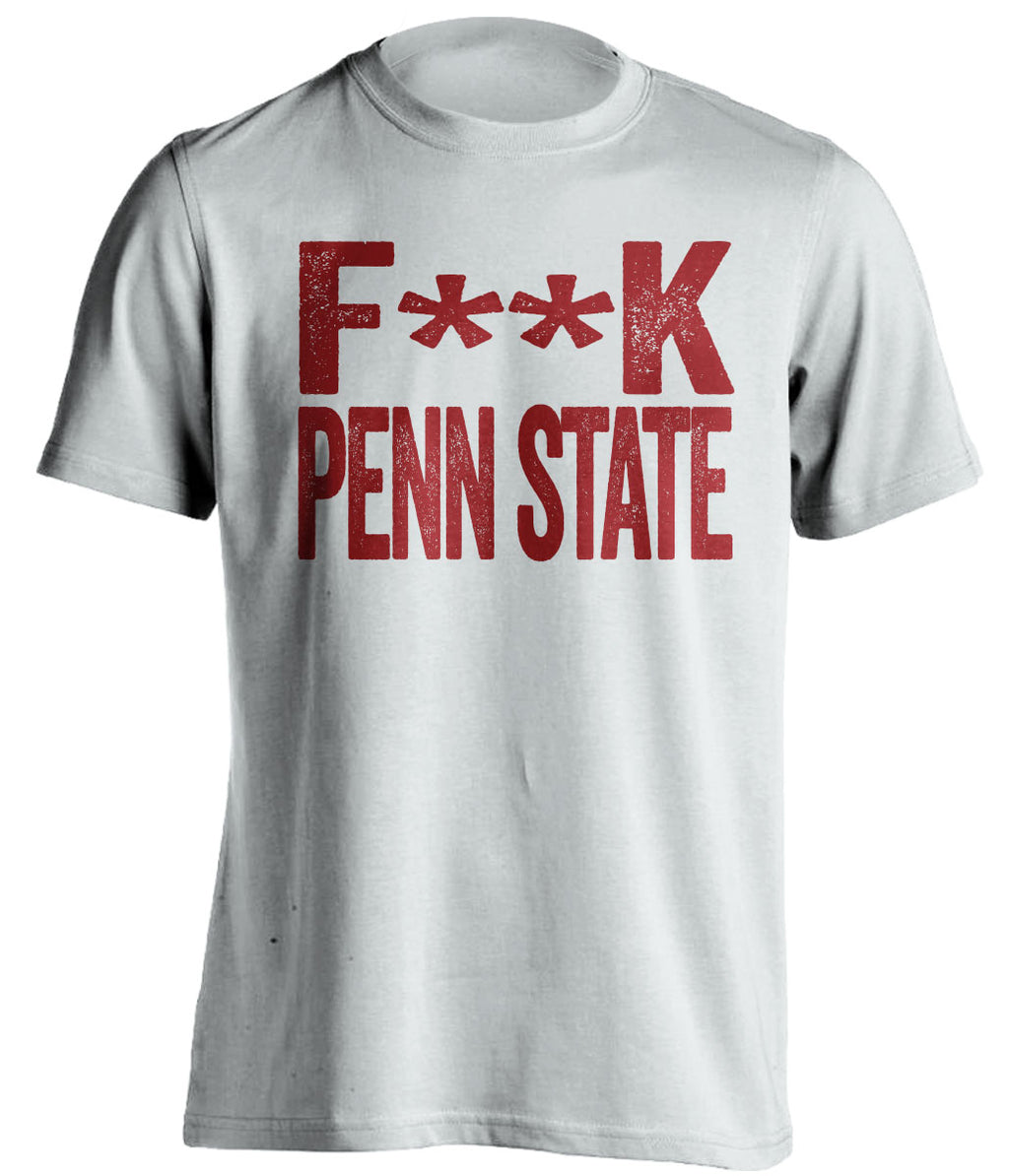 fuck penn state censored white tshirt for temple owls fans