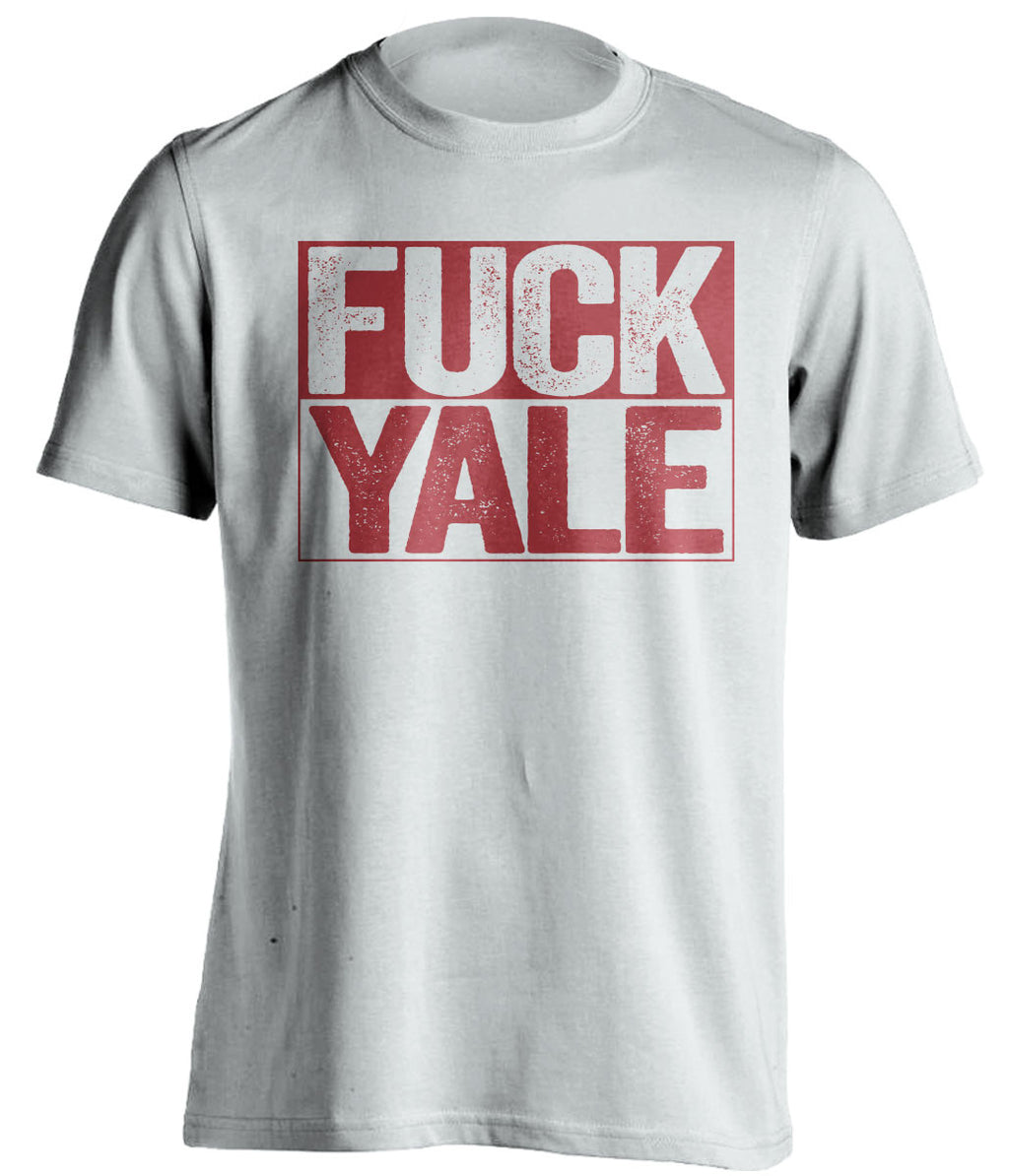 FUCK YALE - Harvard Crimson Fan T-Shirt - Box Design - Beef Shirts