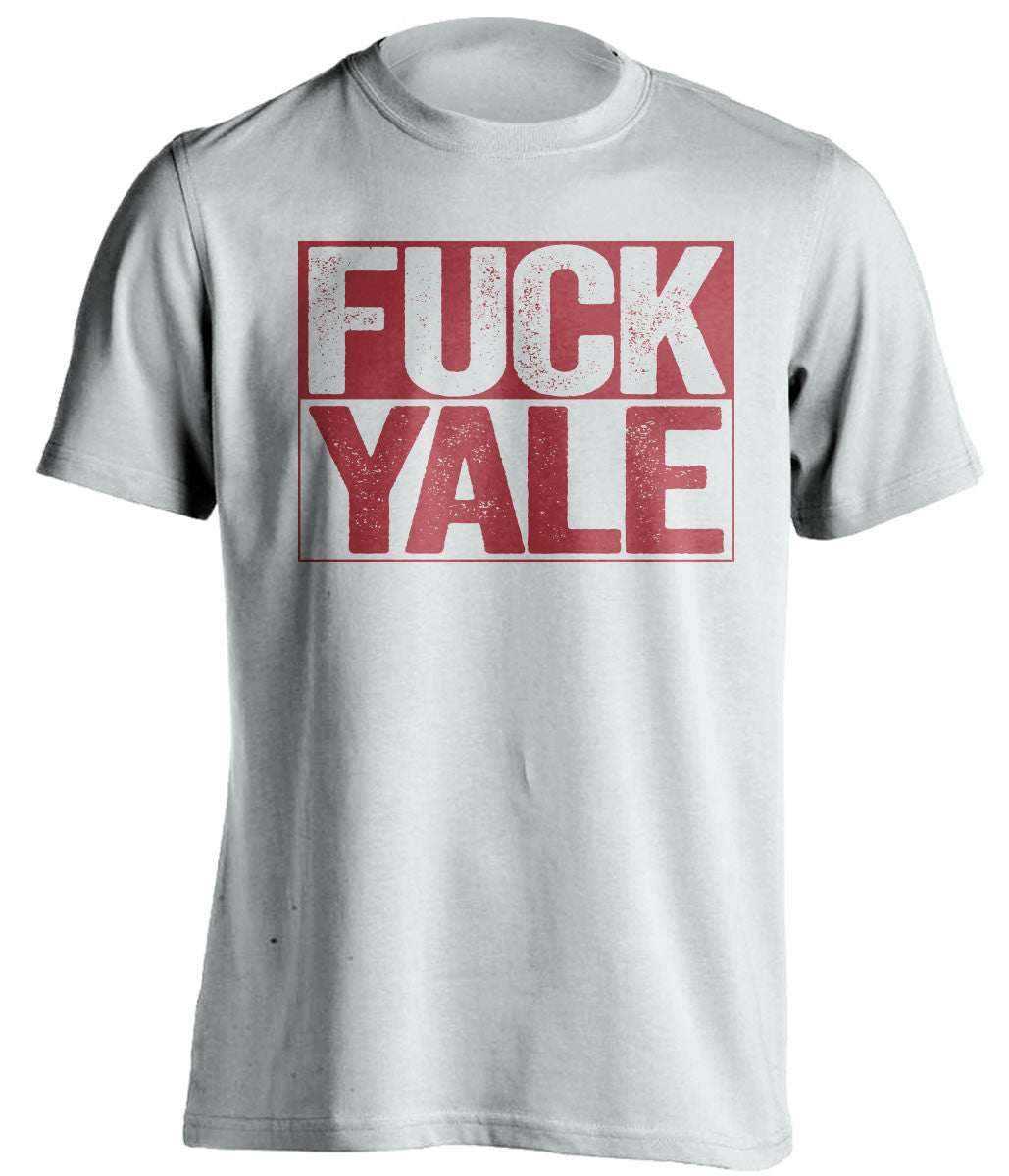 FUCK YALE - Harvard Crimson Fan T-Shirt - Box Design - Beef Shirts