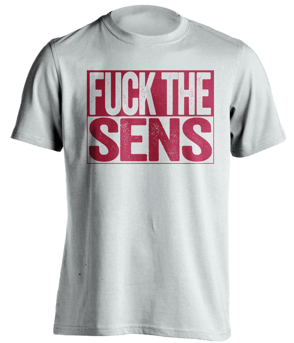 FUCK THE SENS Montreal Canadiens white TShirt