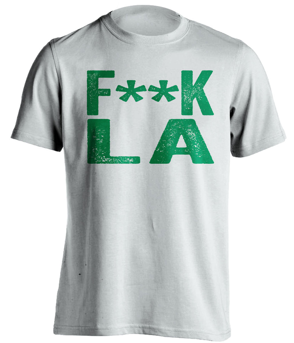fuck la lakers clippers boston celtics white tshirt censored