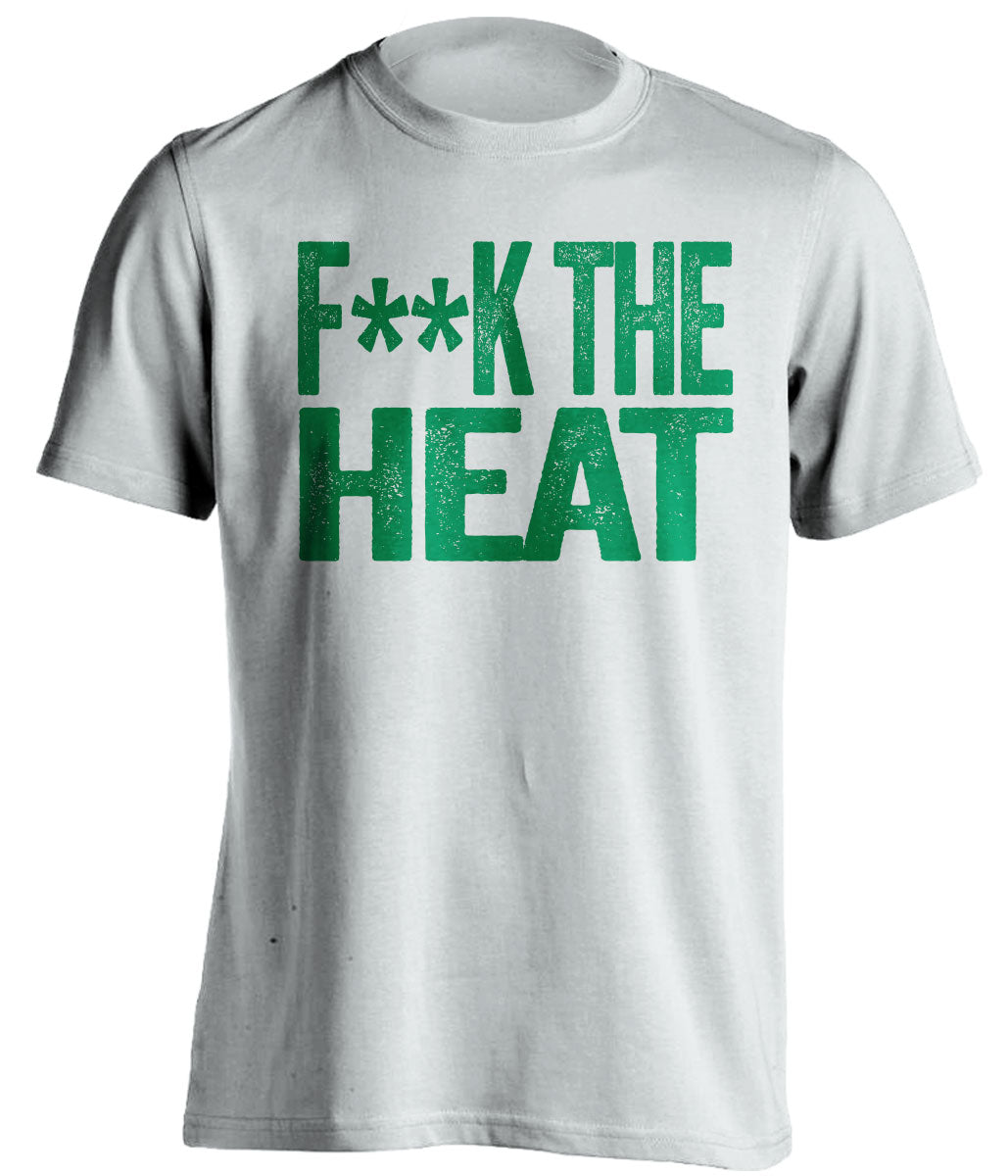 fuck the heat boston celtics white tshirt censored