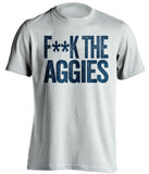 fuck the aggies censored white tshirt byu cougars fan