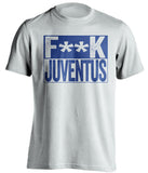 fuck juventus white and blue tshirt censored